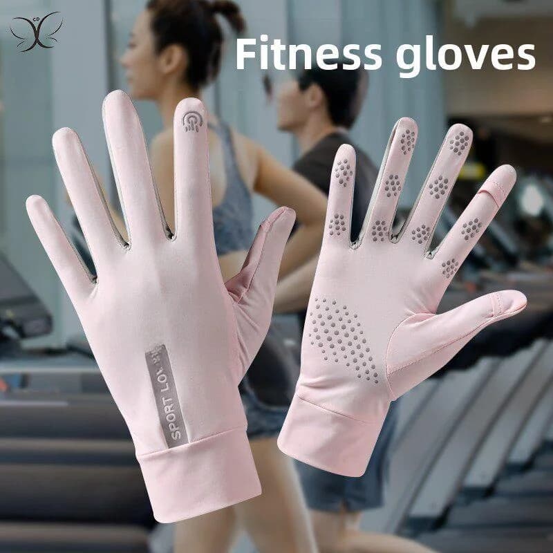 Women's Thin Breathable Non-slip Full Finger Gloves for Badminton Bar Pull up Yoga Training Sports Activities Anti-Callus