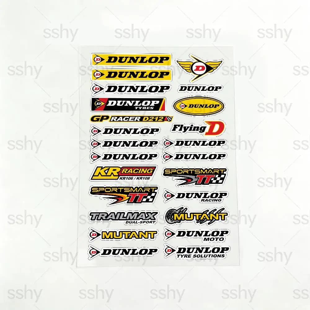 Adesivi Riflettenti per Moto DUNLOP, Decalcomanie Impermeabili per Casco, Scooter, Serbatoio Carburante, Cassetta degli Attrezzi, Racing