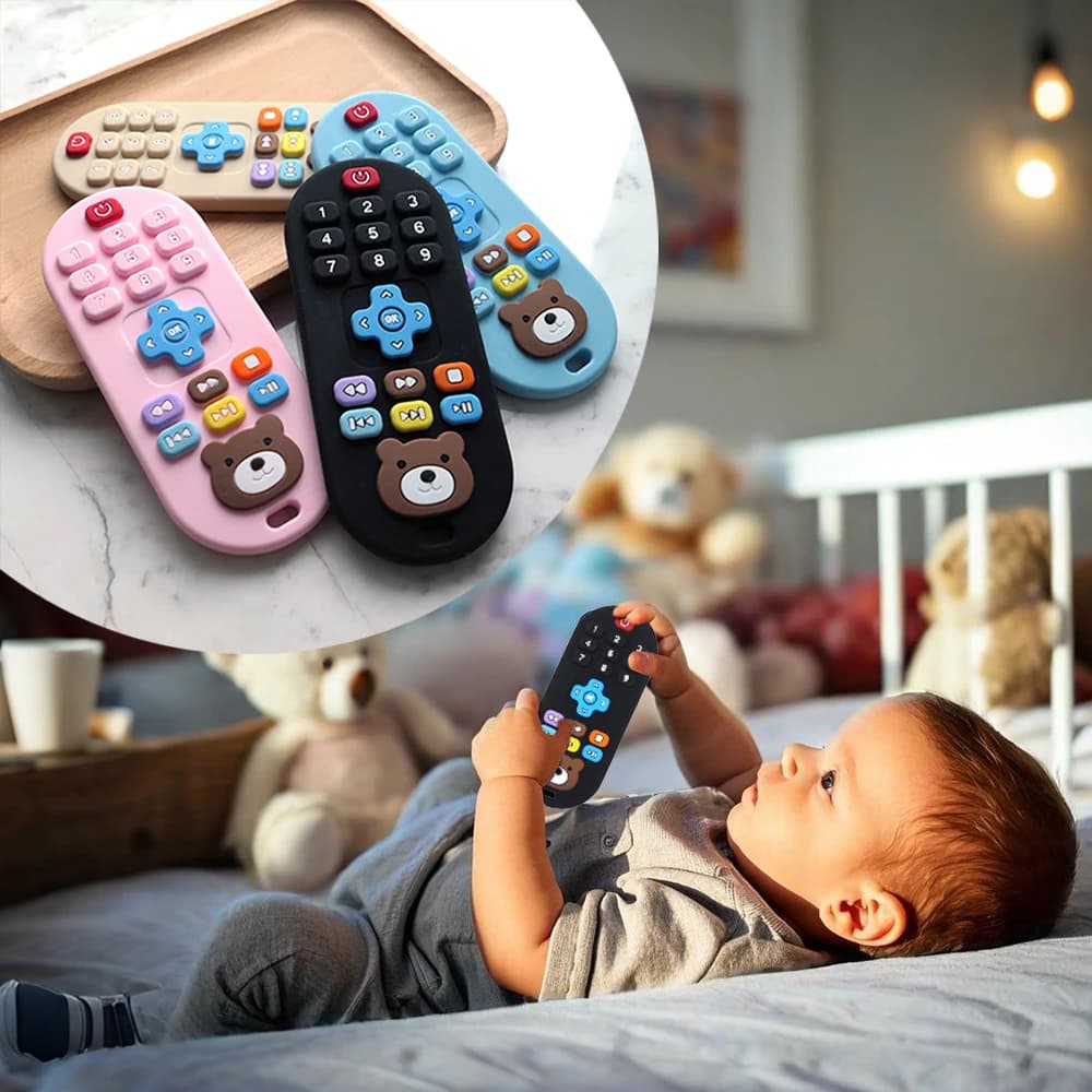 Giocattolo Massaggiagengive in Silicone Alimentare a Forma di Telecomando per Bambini, Simulazione Anti-Alimentazione, Massaggiagengive Calmante per lo Sviluppo Infantile