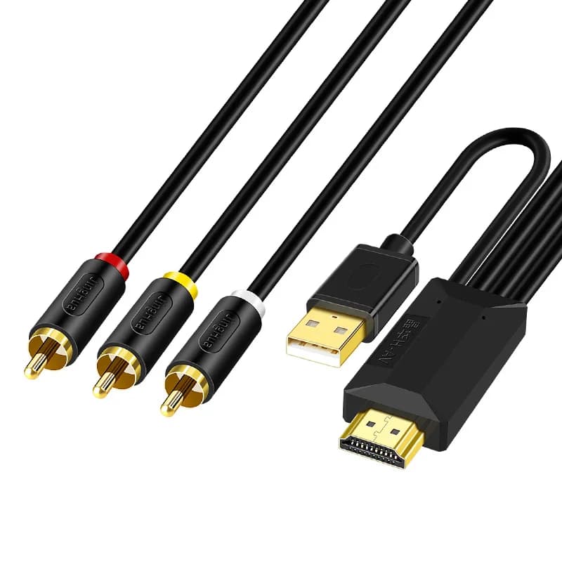 AV cable from HDMI to 3RCA Set Top Box to TV three RCA Lotus Head cable Aux amplifier cable HIFI connection cable AV Old style TV