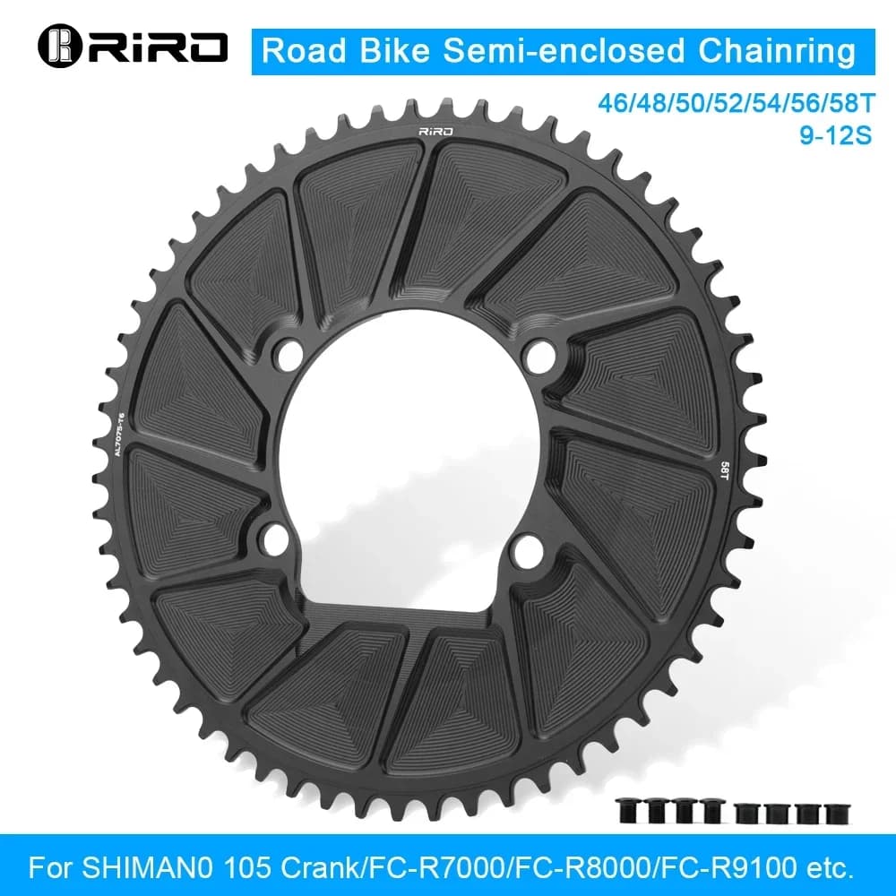 RIRO 110BCD 4 Bulloni Corona Bicicletta Corona AERO Corona Pignone 46T/48T/50T/52T/54T/56T Per Shimano R7000 R8000 R9100 9S-12S