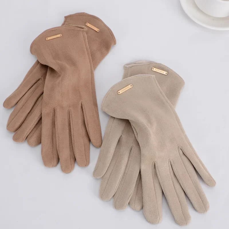 Guanti touch screen da donna Guanti moda Autunno Inverno Caldo sottile Cashmere Solido Ciclismo Guida Tessuto scamosciato Elegante antivento