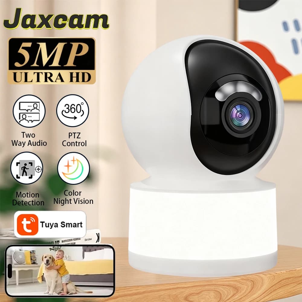 5MP Tuya Smartlife Indoor Camera HD Color Night Vision Lighting Wireless WiFi Home Baby Monitor AI Human Tracking Two-Way Audio