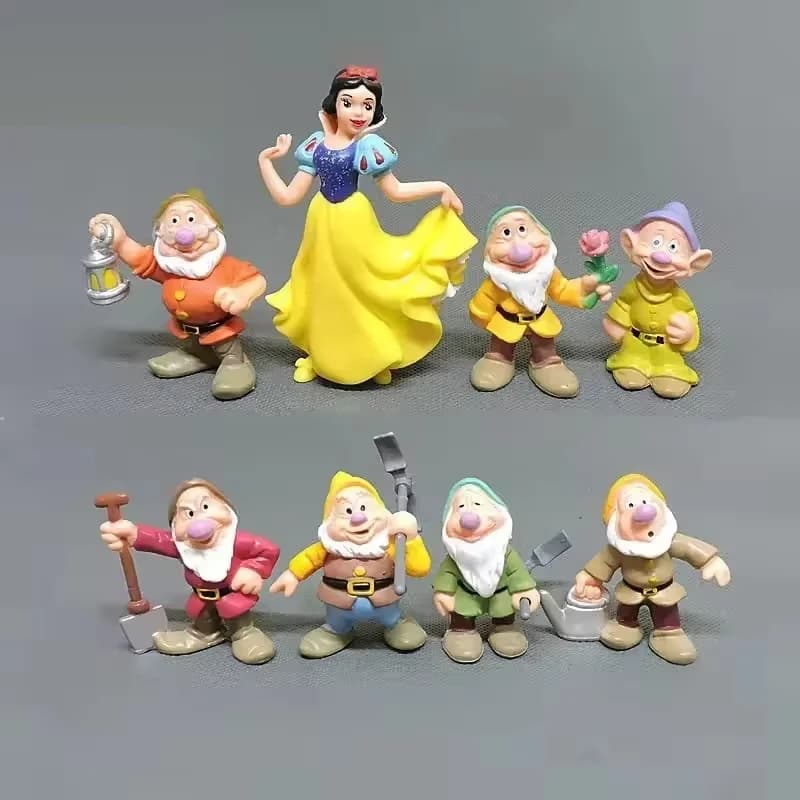 Set di 8 Pezzi Q Version Principessa Biancaneve e i Sette Nani, Modellini Giocattolo, Regalo per Bambini, Decorazione alla Moda