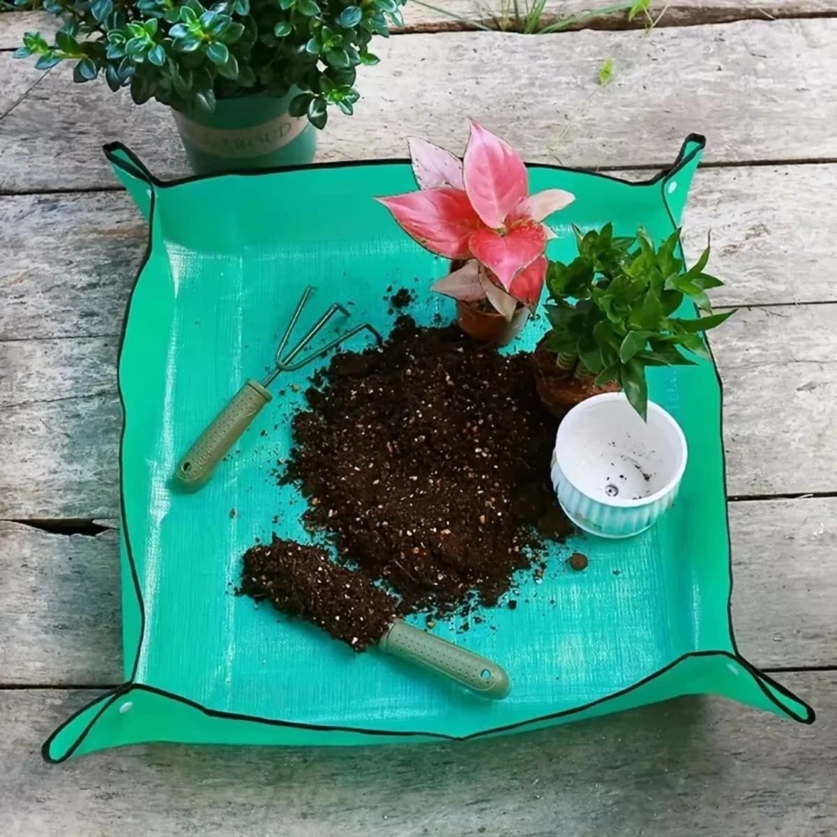 Tappetino per Piantare 50cm-100cm, Tappetino da Giardinaggio Pieghevole, Tappetini Impermeabili per Trapianto di Piante e Fiori