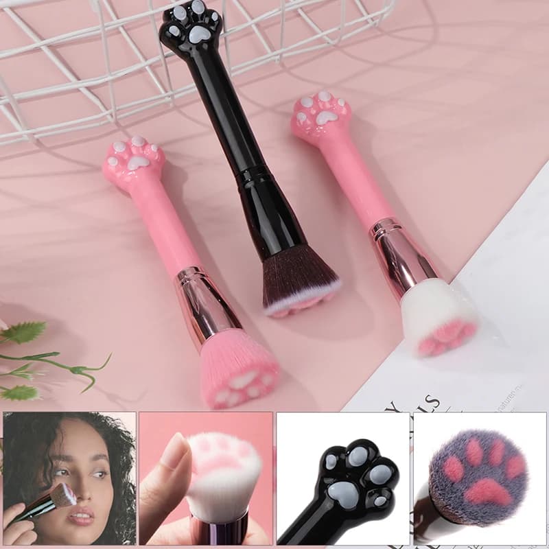 Pennello per trucco a forma di artiglio di gatto 1PC - Strumento multiuso per ombretto, polvere e fondotinta