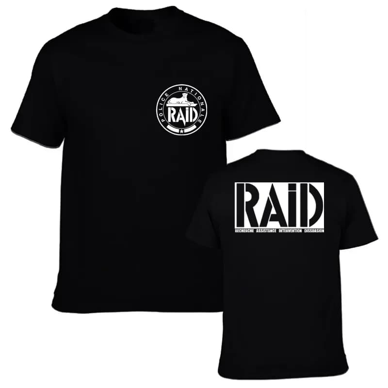 French RAID BRI GIGN Elite Unit Special Forces T-Shirt 100% Cotton O-Neck Summer Short Sleeve Casual Mens T-shirt Size S-3XL