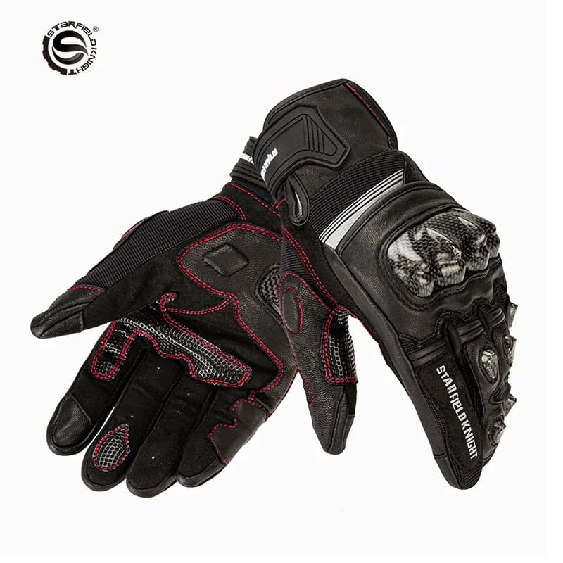 Guanti da Moto Estivi Starsky Knight con Protezione in Fibra di Carbonio, Anti-Caduta, Antiscivolo, Traspiranti, Touchscreen, Riflettenti