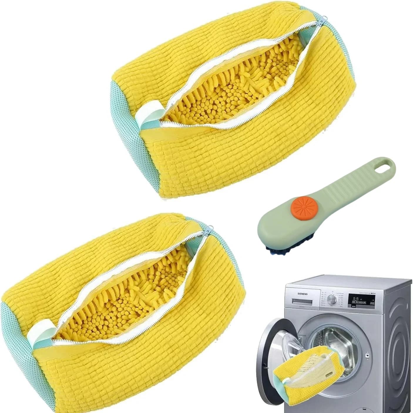 Borsa per lavare le scarpe Borse per bucato Chiusura in microfibra Scarpe Borsa per la pulizia Scarpe Rete per bucato Fibre soffici Sneaker
