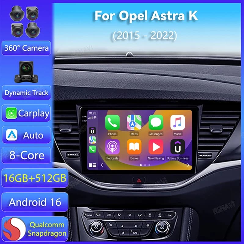 Android 15 Carplay Auto Per Opel Astra K 2015 2016 - 2022 Auto Radio di Navigazione GPS Lettore Video DSP Stereo WIFI + 4G BT Multimediale
