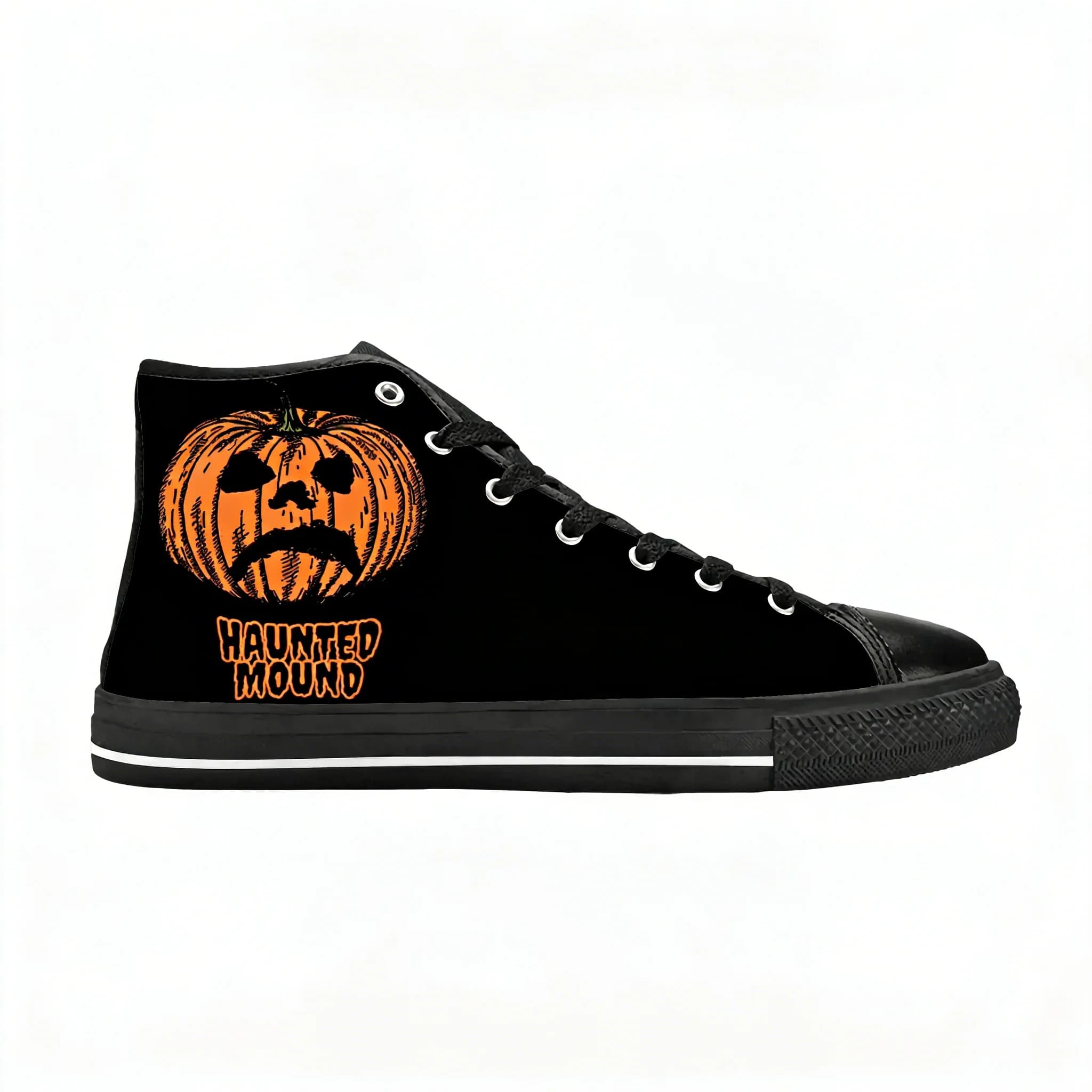 I Love Haunted Mound Heart Horror Halloween Funny Casual Cloth Shoes High Top Comfortable Breathable 3D Print Men Women Sneakers