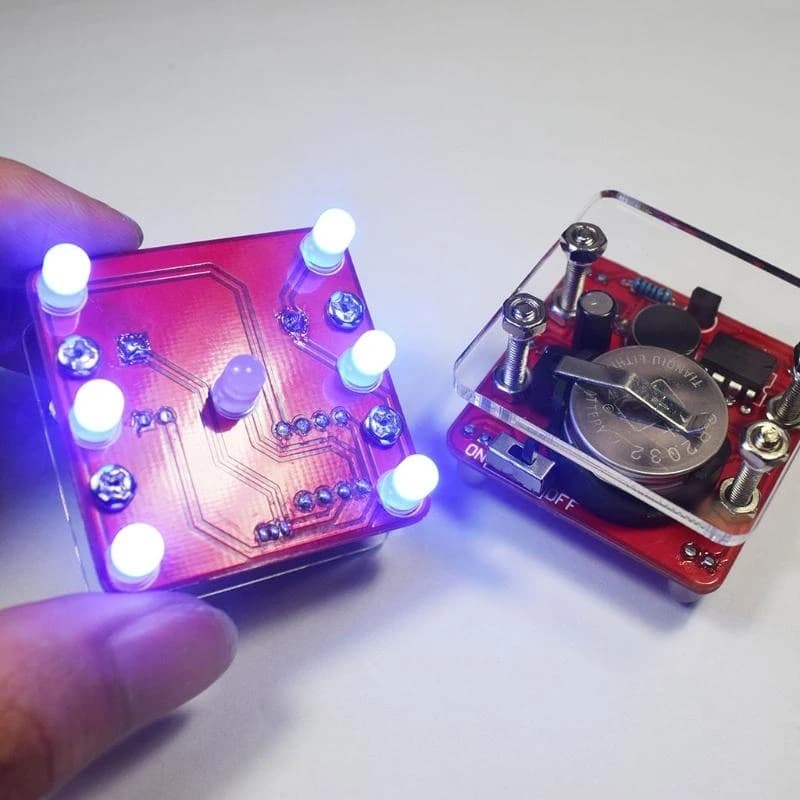 Kit dadi LED oscillanti con effetto LED respiratorio con piccolo motore a vibrazione Kit elettronici fai da te per principianti Durevole migliore vendita