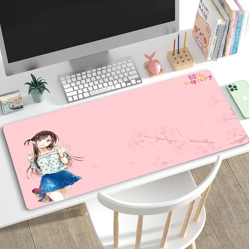 Anime Rent-A-Girlfriend Mouse Pad Mizuhara Chizuru Gamer Tastiera grande MouseMat Asami Playmats Kawaii Cute Girls Tappeti Tappeti