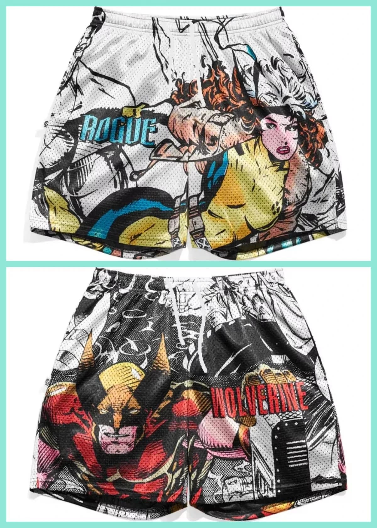 Offerta Estiva: Pantaloncini Sportivi Marvel X-Men Wolverine Rogue, Traspiranti e ad Asciugatura Rapida