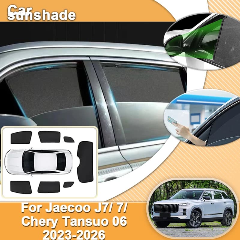 Accessori per Jaecoo J7, Lucano L7, Chery Tansuo 06 2024 2023-2026: Tendina Parasole a Rete per Parabrezza e Visiera Laterale per Finestrini Auto