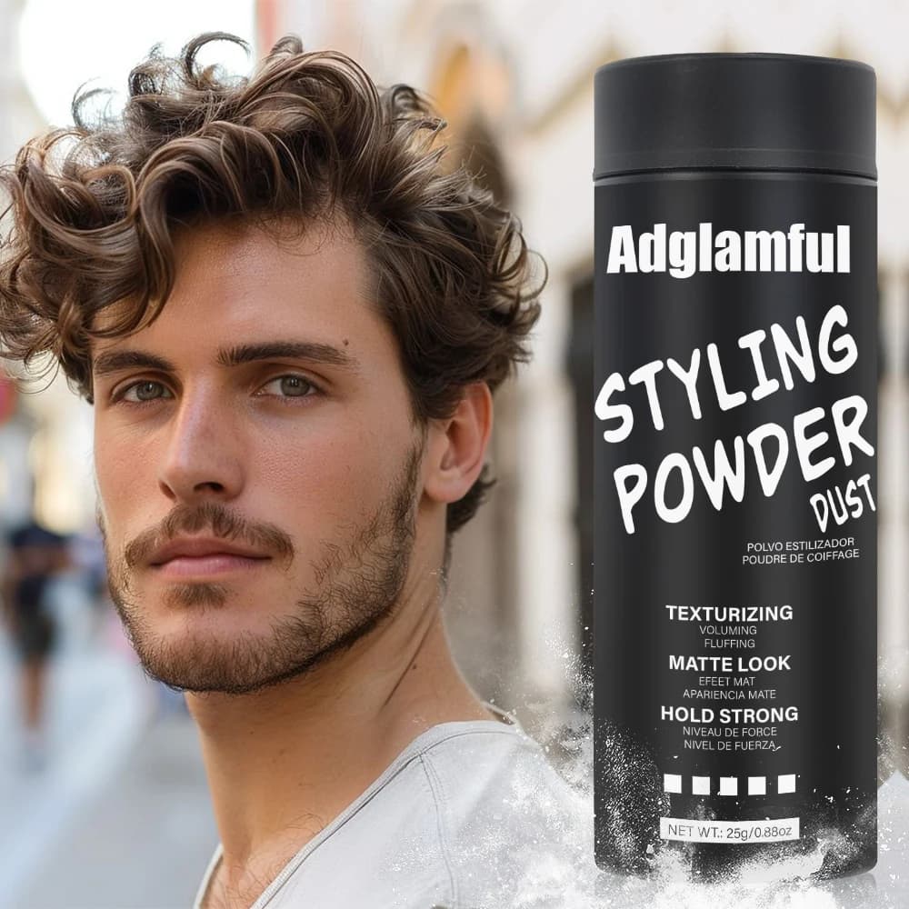 Polvere per styling da uomo con controllo dell'olio 25 g - Assorbe olio e sudore, sollevare le radici di 5 secondi, consistenza leggera, tenuta 24 ore per capelli voluminosi