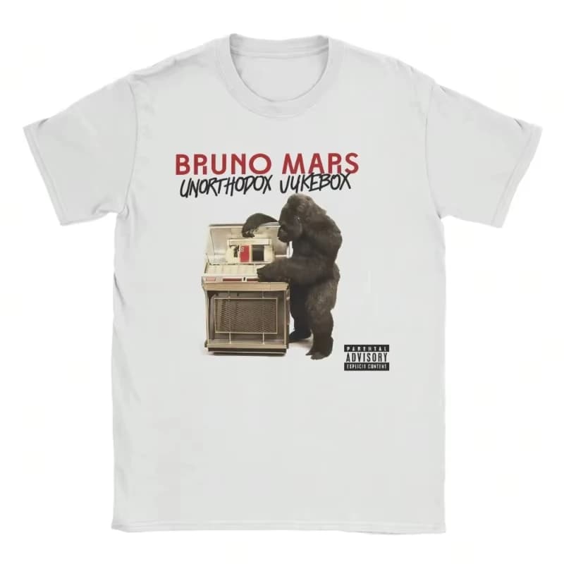 Singer Bruno Mars T-shirt, Men's Harajuku style casual short sleeved T-shirt Cotton couple loose summer streetwear shirt