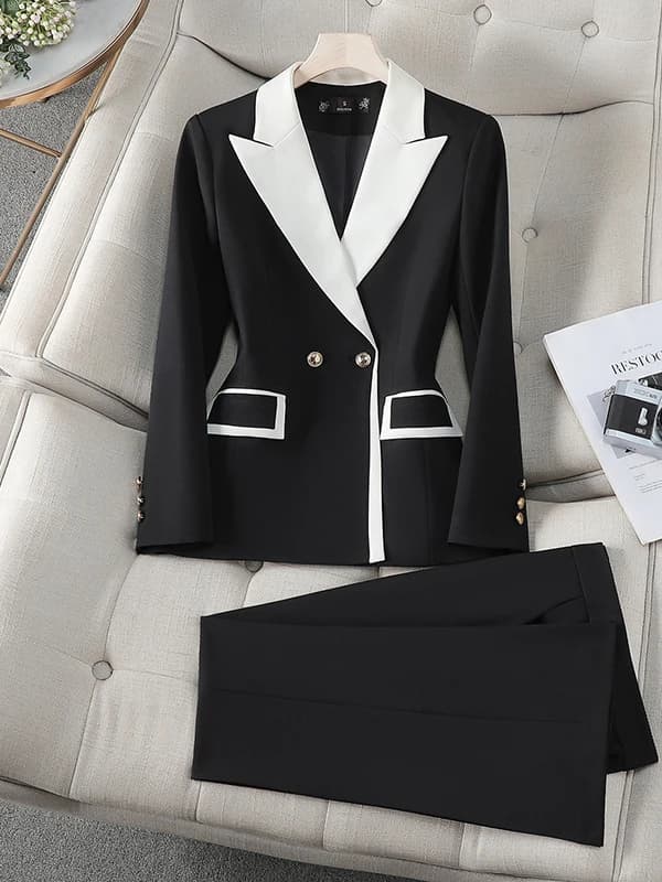 Black Casual Women's Suit Jacket 2026 New Autumn Winter Versatile Fashionable High-End Design Commute Style Long Sleeve Coat