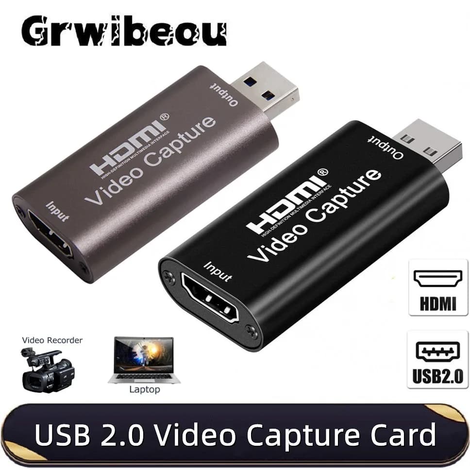 Scheda di acquisizione video USB 2.0 Scatola di acquisizione video USB compatibile HDMI per fotocamera DVD PS4 Registrazione PC Streaming live