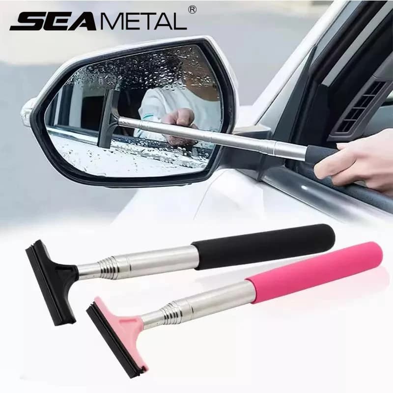 SEAMETAL Auto Mirror Rearview Mirror Cleaning Tool Automatic Glass Fog Cleaner Telescopic Sleeve Window Cleaning Brushes