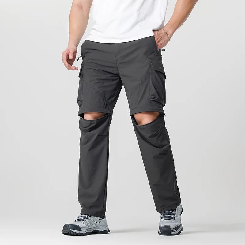 Pantaloni convertibili da escursionismo cargo da uomo, impermeabili, ad asciugatura rapida, leggeri, con cerniera rimovibile, perfetti per avventure all'aria aperta, pesca e campeggio, attrezzatura da escursionismo versatile per tutte le stagioni.