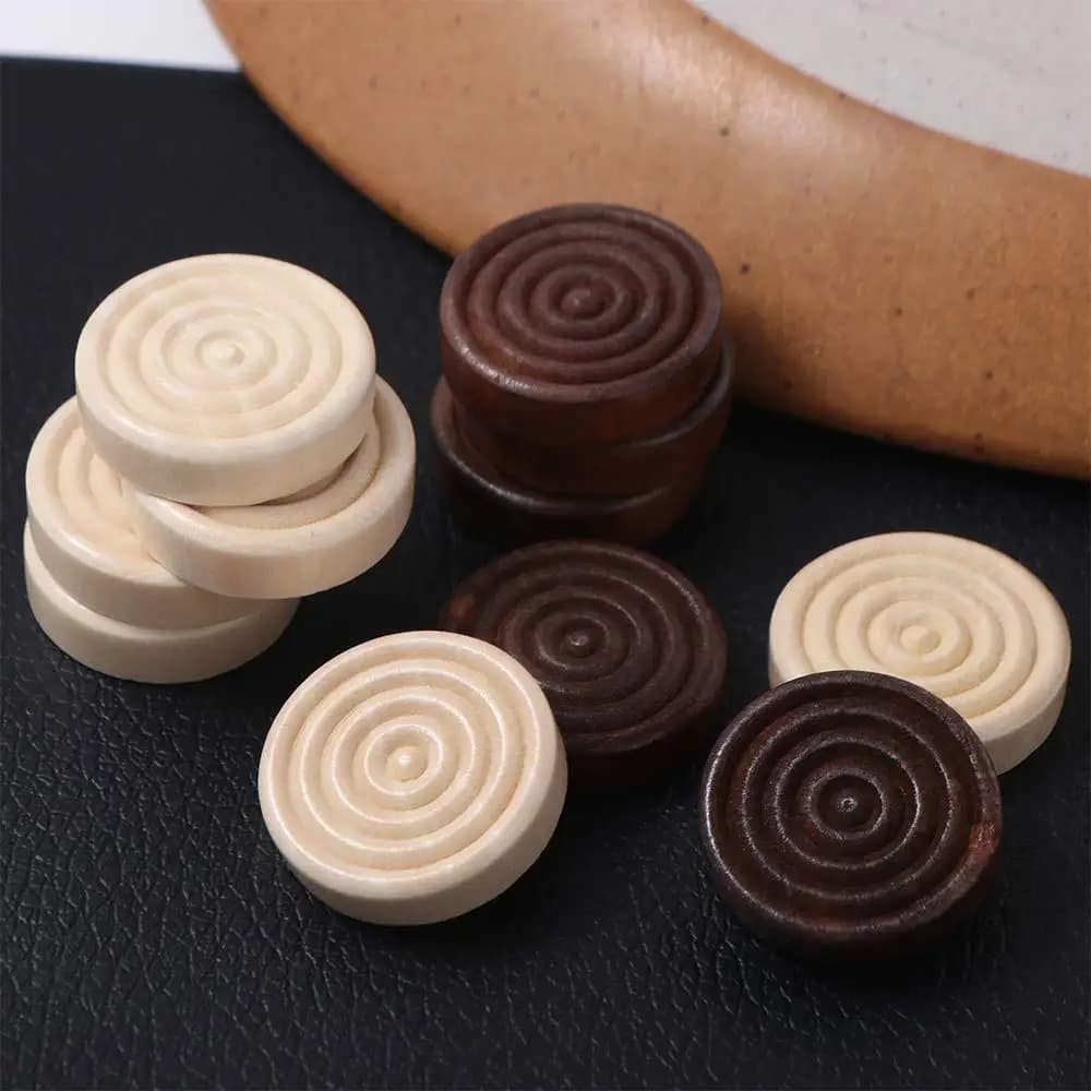 24Pcs/set International Checker Pieces Set Delicate Education Chess Game Accessories Wooden Improve Intelligence