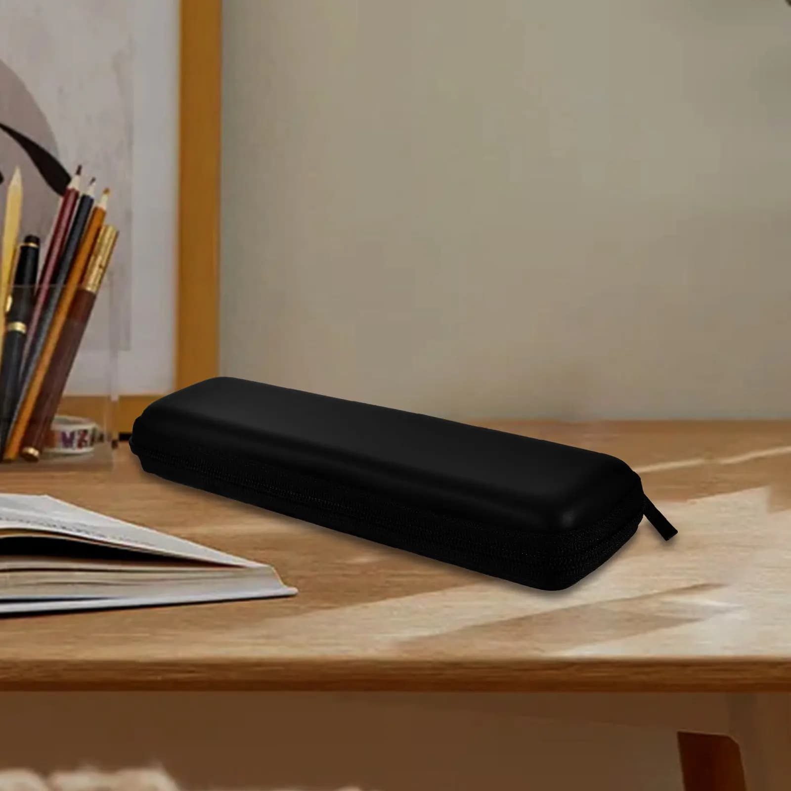 Black Hard Eva Pencil Case Protective Pen Holder for Fountain Pen Stylus Touch Pens Small Organizer Pencil Case