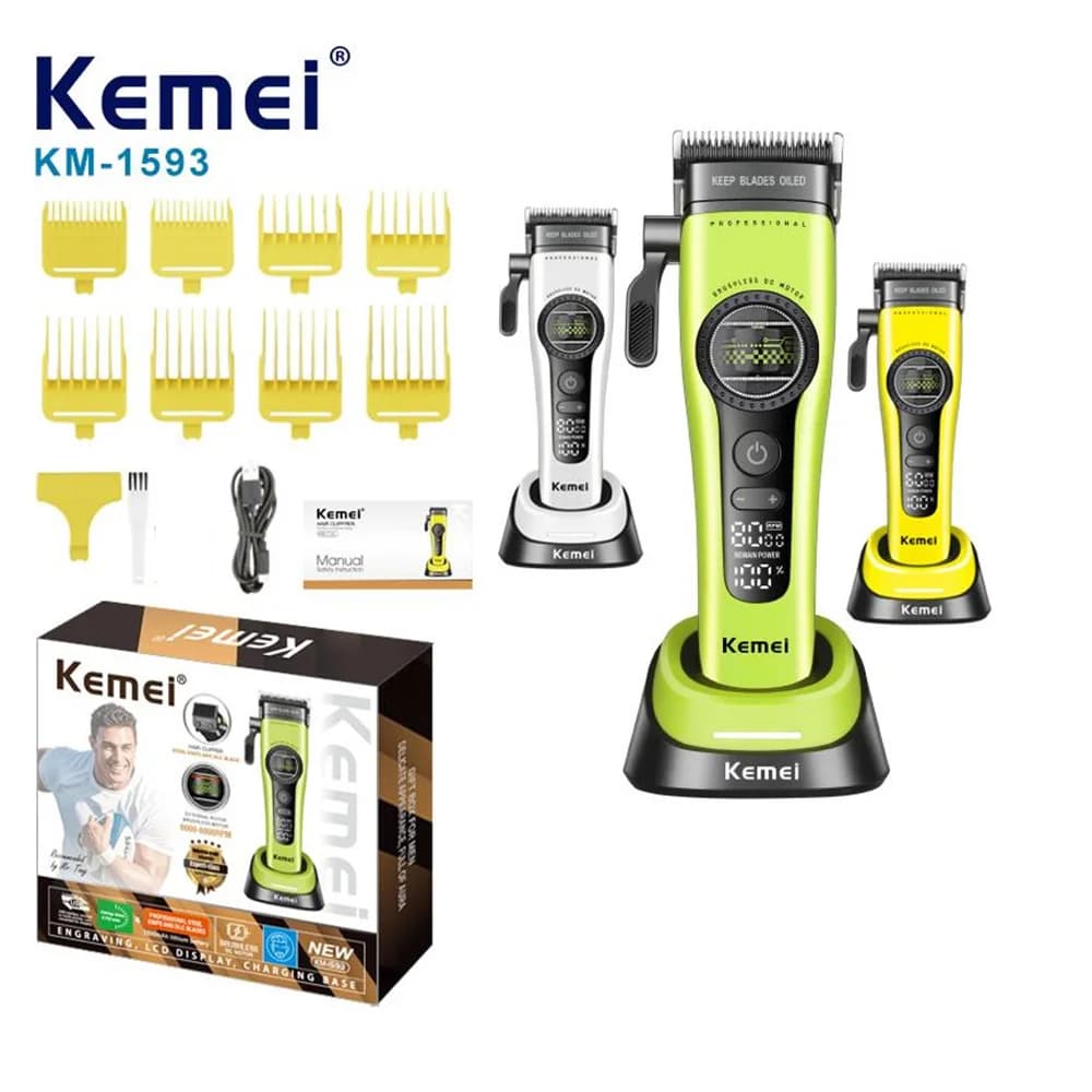 Kemei KM-1595 Haircut cutter F1 Super Motor Brushless Motor Outdoor Man Haircutting Machine KM-1593