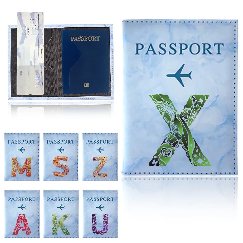 Custodia Porta Passaporto da Viaggio, Borsa Porta Carte di Credito e Passaporto Portatile, Design Classico, Porta Biglietti Aerei, Serie Immagine Incisa