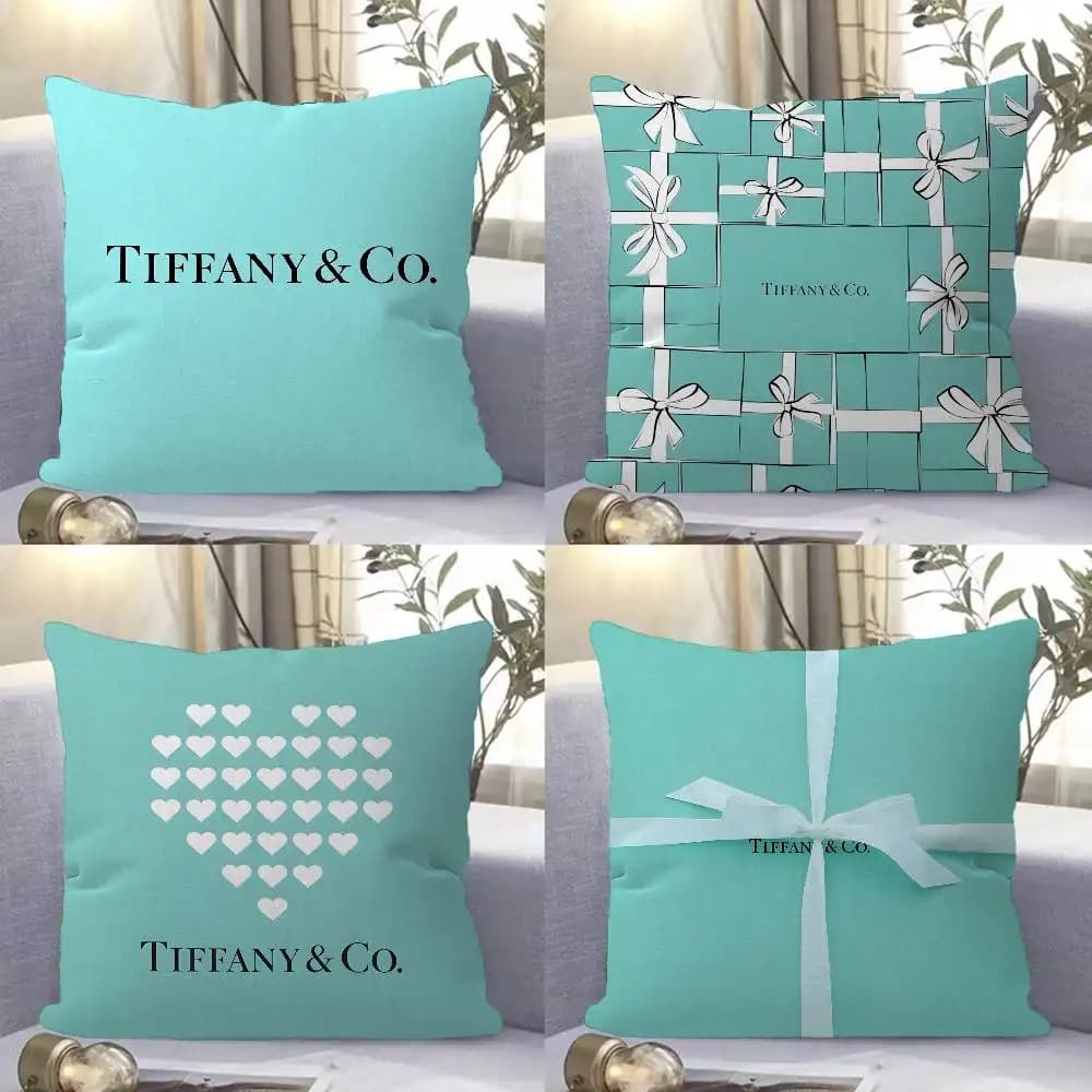 Fodera per cuscino estetica blu T-Tiffany, federa decorativa per auto e divano, regalo di Natale, 40x40cm 45x45cm