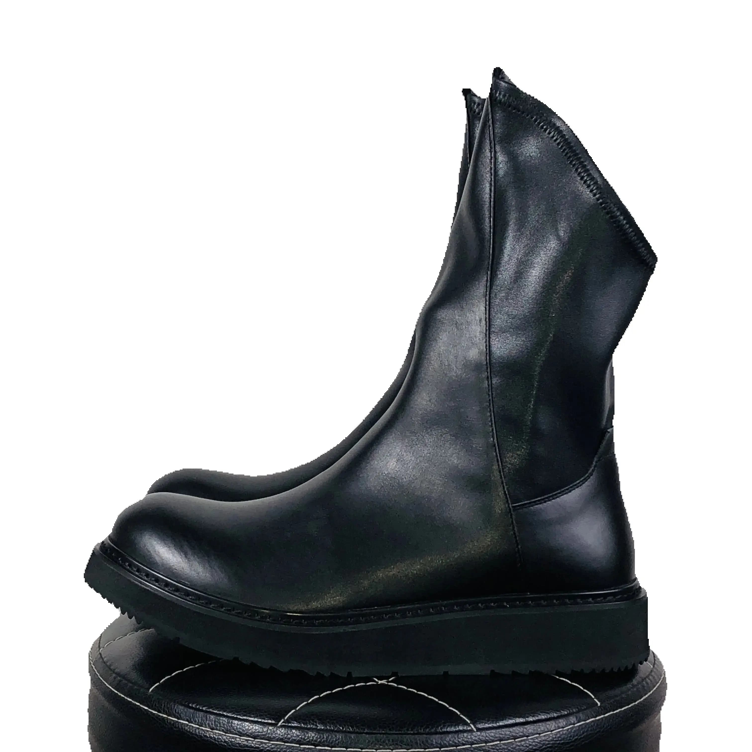 Stivali alti da uomo con plateau Casual in vera pelle Snekers Scarpe da ginnastica di lusso Sneakers Street Autunno Scarpe nere
