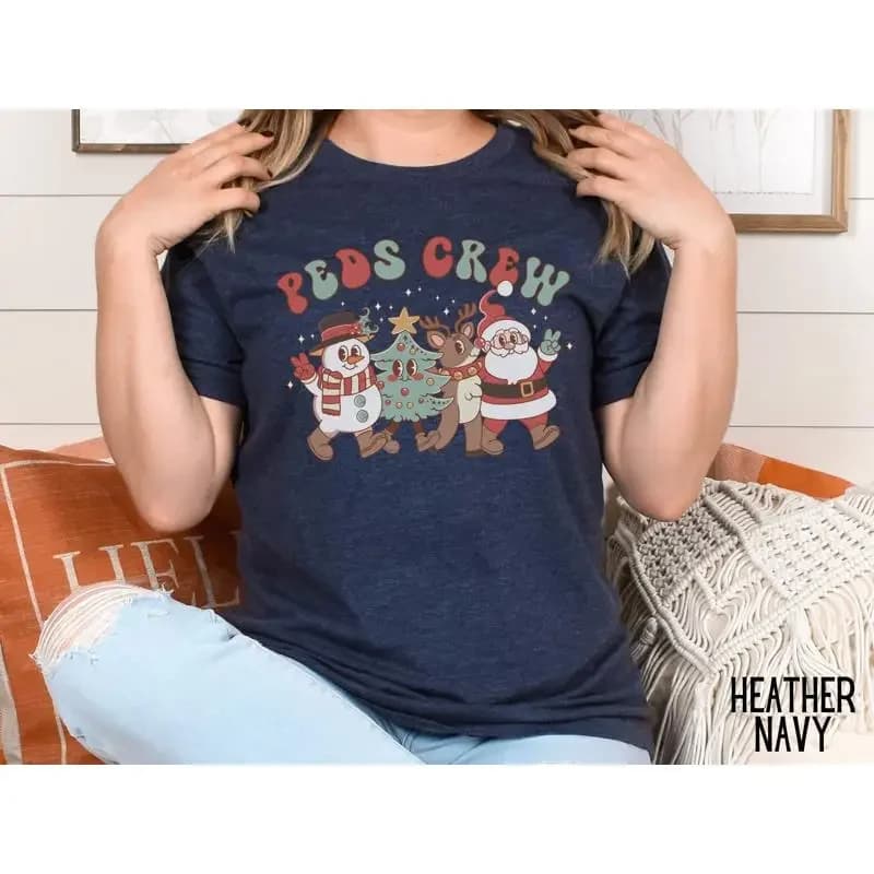 Peds Nurse T Shirt For Christmas Pedatric Hospital Party Xmas Pediatric Nursing Group