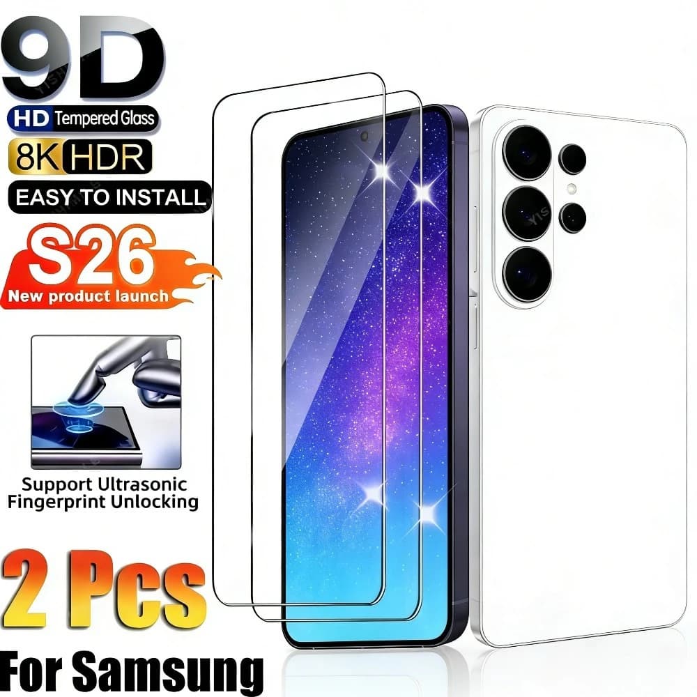 2 Pezzi Vetro Temperato Ultra Trasparente per Samsung Galaxy S26 S25 S24 Ultra S23 S22 S21 Plus S25 S26 Edge Protezione Schermo Anti-Graffio