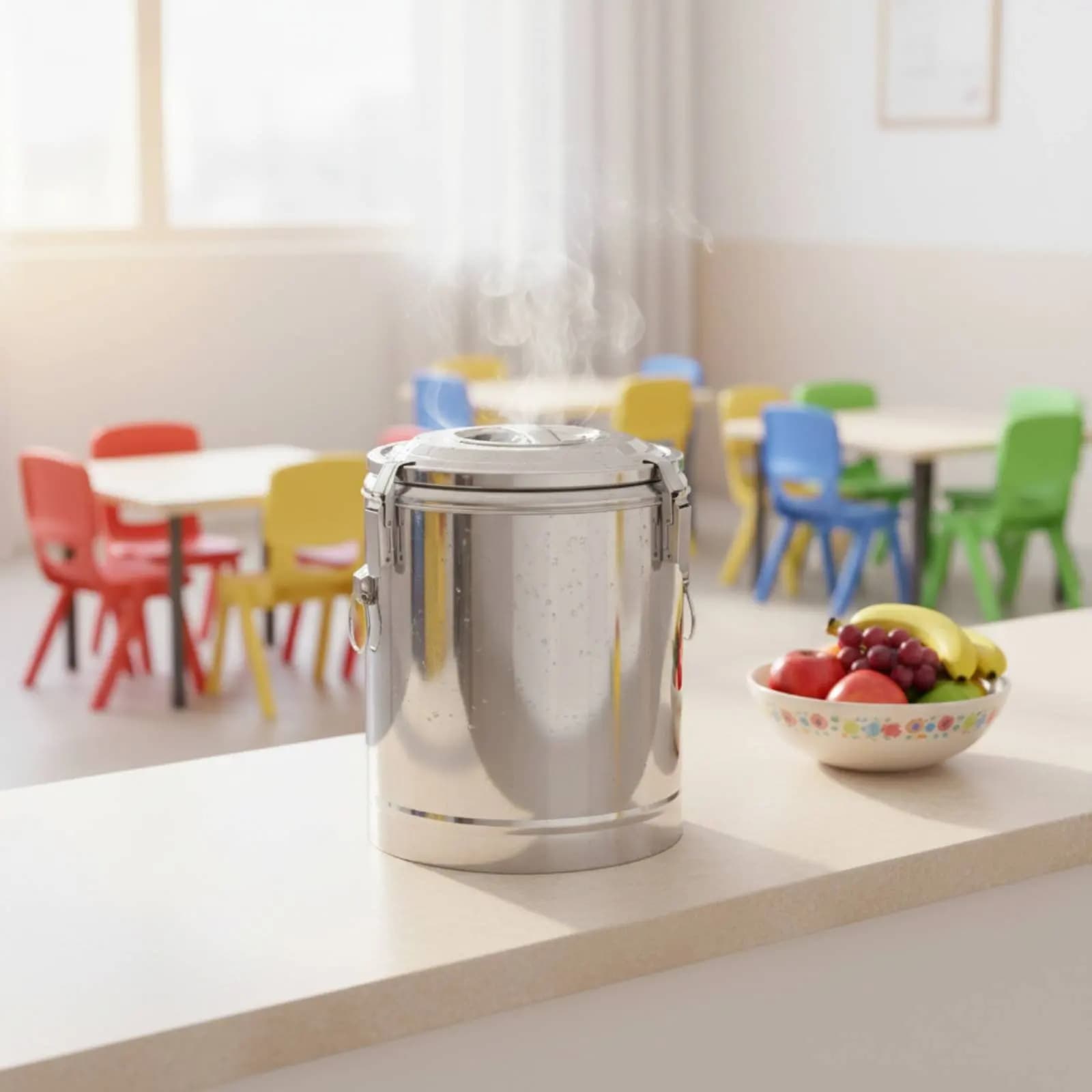 Stainless Steel Thermal Container, Barattolo Isolated Anti-loss for Hot and Cold Foods, Versatile for Catering