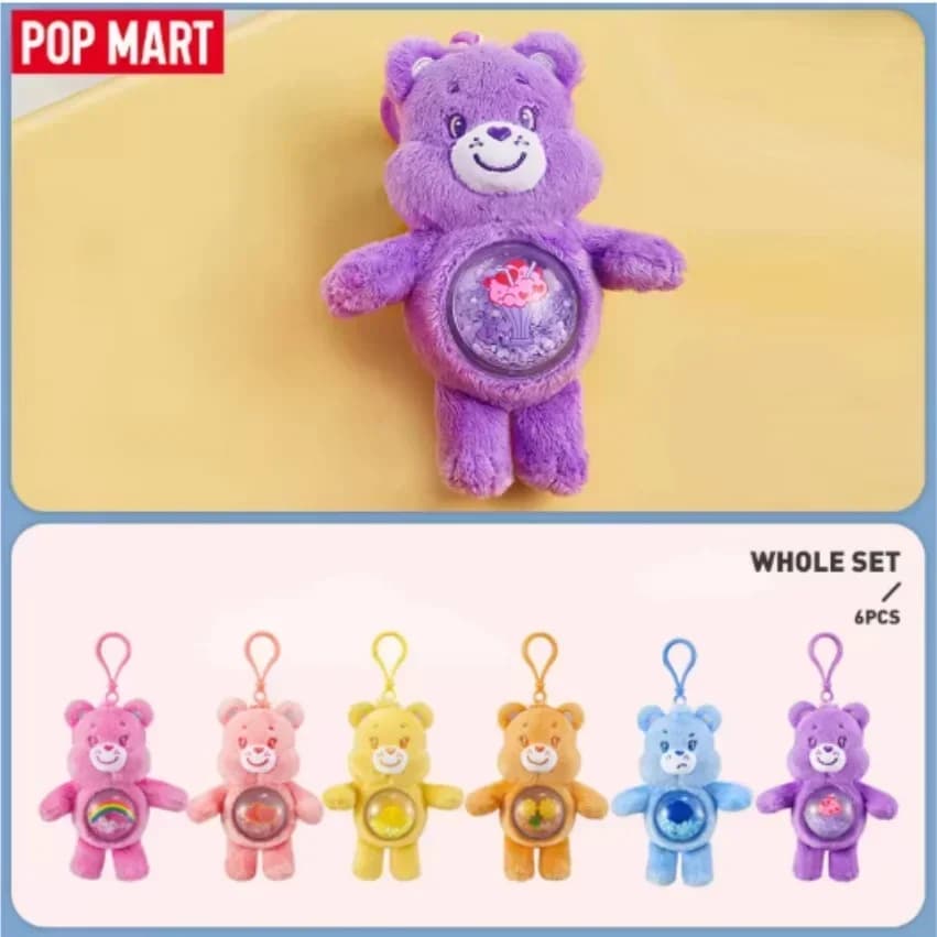 POP MART Care Bears Cozy Life Series Scatola cieca con ciondolo in peluche - Figura di bambola misteriosa Ornamenti Regalo Sabbia che scorre