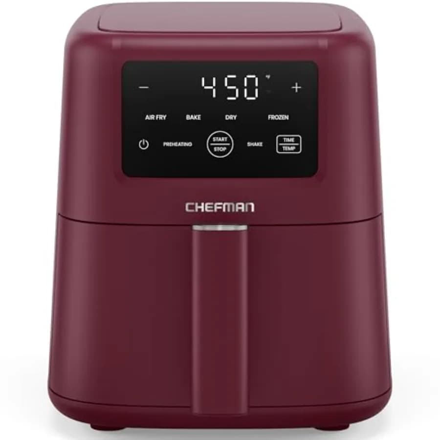 Friggitrice ad Aria 4-in-1 Sottile da 3,5 QT per Frittura ad Aria, Cottura, Disidratazione e Alimenti Congelati, Temperatura Massima 450°F, Rivestimento Ceramico Antiaderente, Lavabile in Lavastoviglie