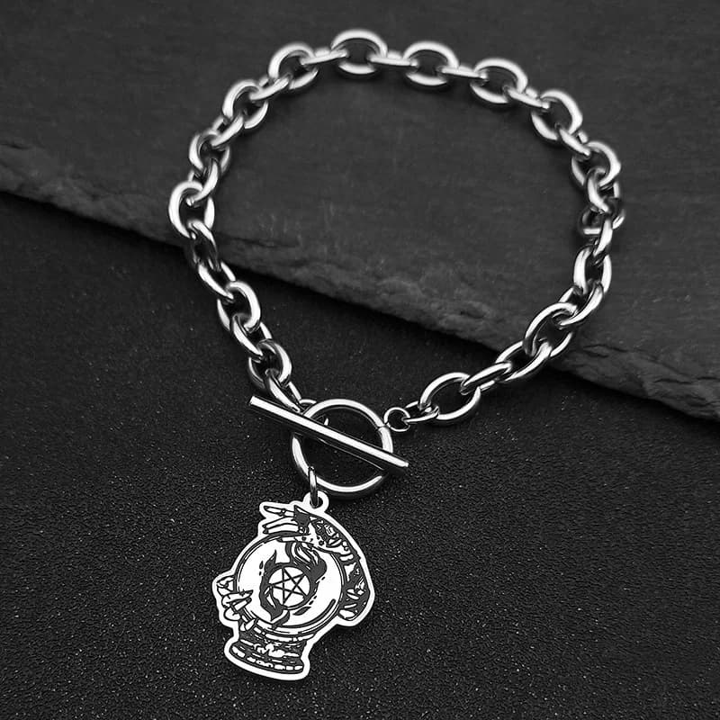 Cross-border new stainless steel combination bracelet punk hip-hop creative bracelet set European beautiful women's titanium steel hand jewelry