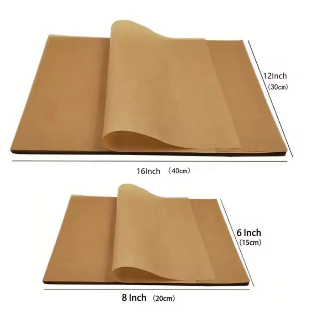 100PC Baking Paper Non-stick Parchment Baking Sheet for Oven Air Fryer Grilling Mat Paper Food Wrapping Paper Baking Tool