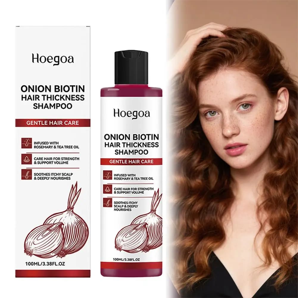 Shampoo alla Cipolla Senza Solfati e Biotina, Senza Siliconi, Pulizia Delicata per Cuoio Capelluto Sensibile, Capelli Lisci e Lucenti, Riparazione Doppie Punte