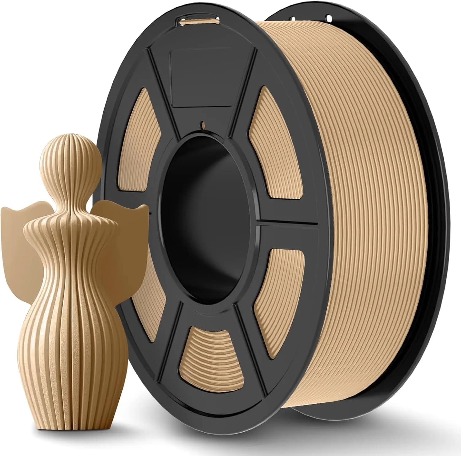 PLA 3D Printer Filament 1.75mm,Neatly Wound 3D Printing Filament 1.75mm Dimensional Accuracy +/- 0.02 mm,Wood Color,250g