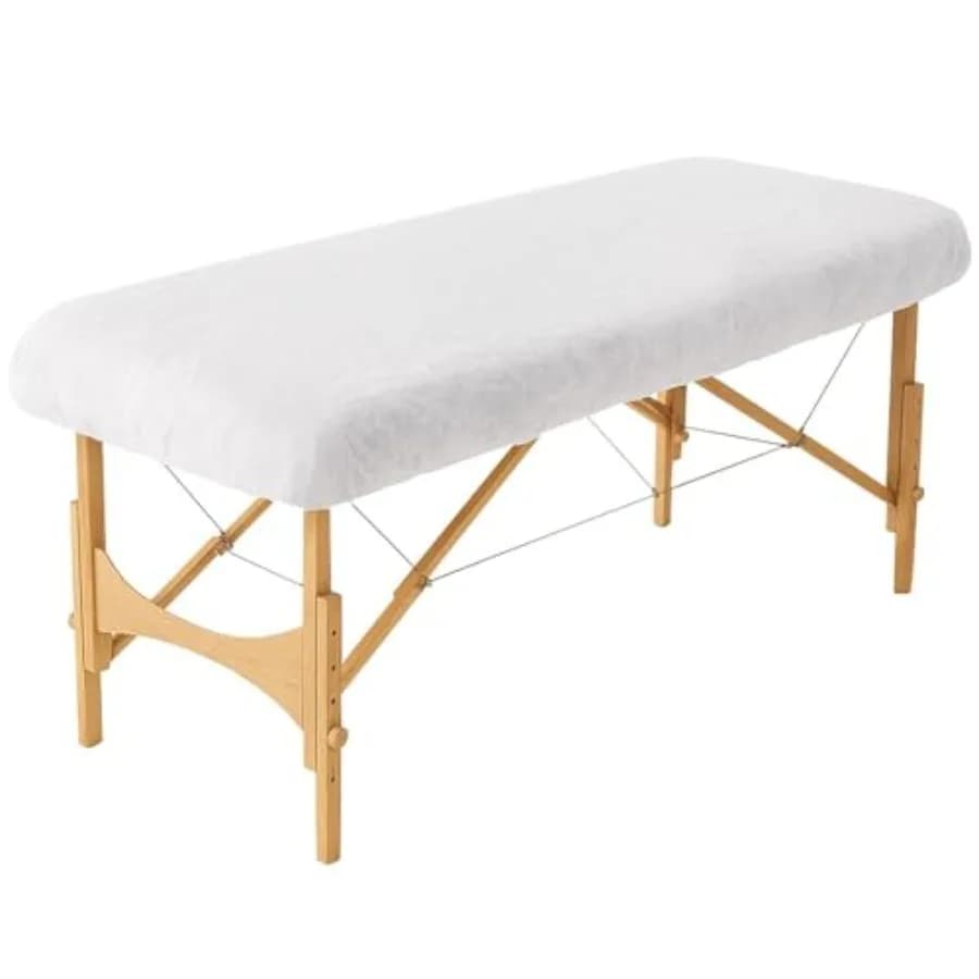 Lenzuola Monouso per Lettino da Massaggio, Coprilettino Non Tessuto con Elastico Resistente, Lenzuola Traspiranti per Lettini Spa e Centri Estetici