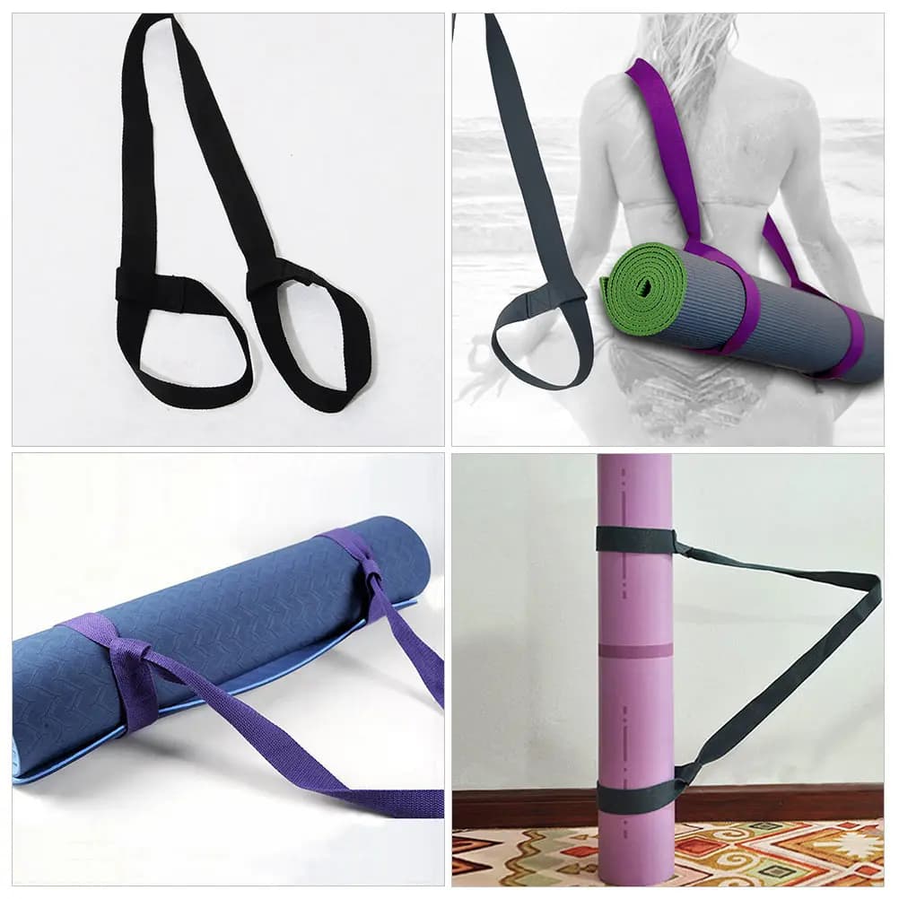 Cinghia per il trasporto del tappetino da yoga, 2 pezzi, portatile, estensibile, cintura per il trasporto a spalla, confortevole e delicata sulla pelle, per la palestra