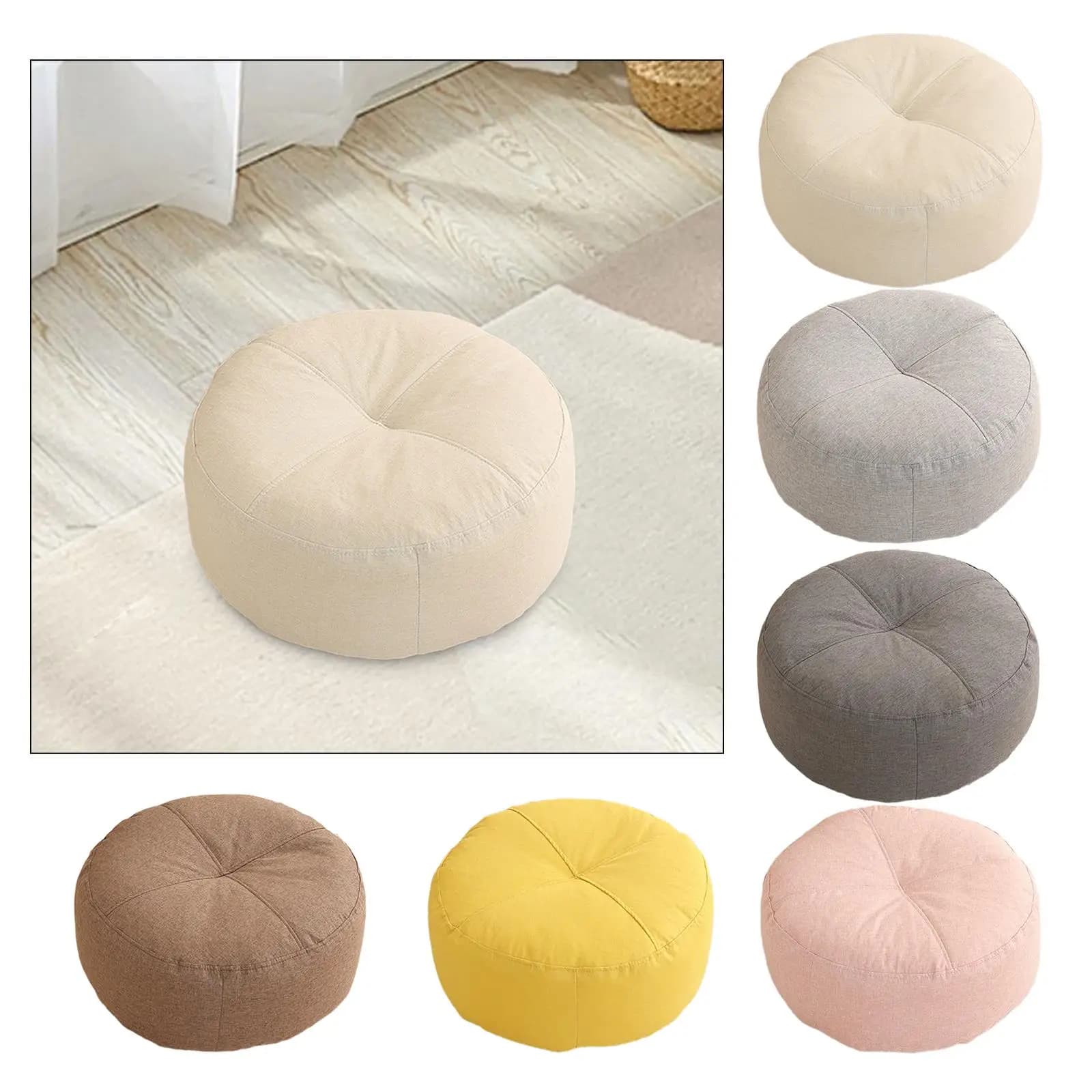 Round Floor Pillow Floor Cushion Pad Soft Thick Small Comfortable Seat Cushion Meditation Floor Pillow for Adults Studio