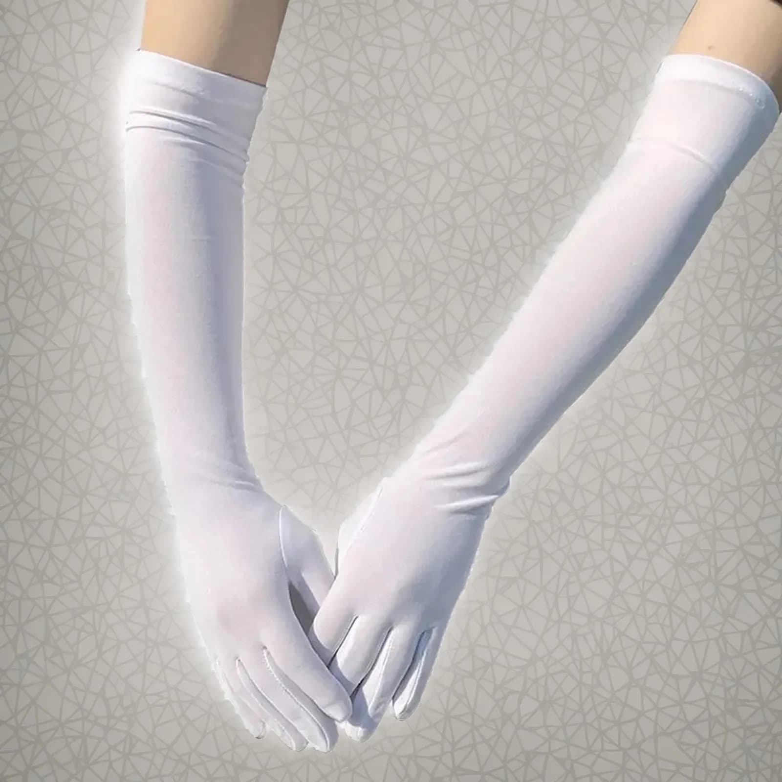 1/3/6 paio di guanti lunghi da sposa guanti da ballo in raso elastico di seta di latte eleganti guanti per protezione solare traspiranti per feste di matrimonio