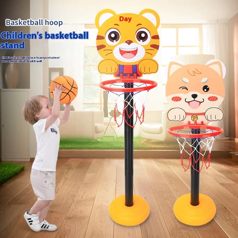 Versione per bambini Porta basket di sollevamento regolabile verticale Casa all'aperto Sport indoor Crtoon Rimbalzo Interatti genitore-figlio
