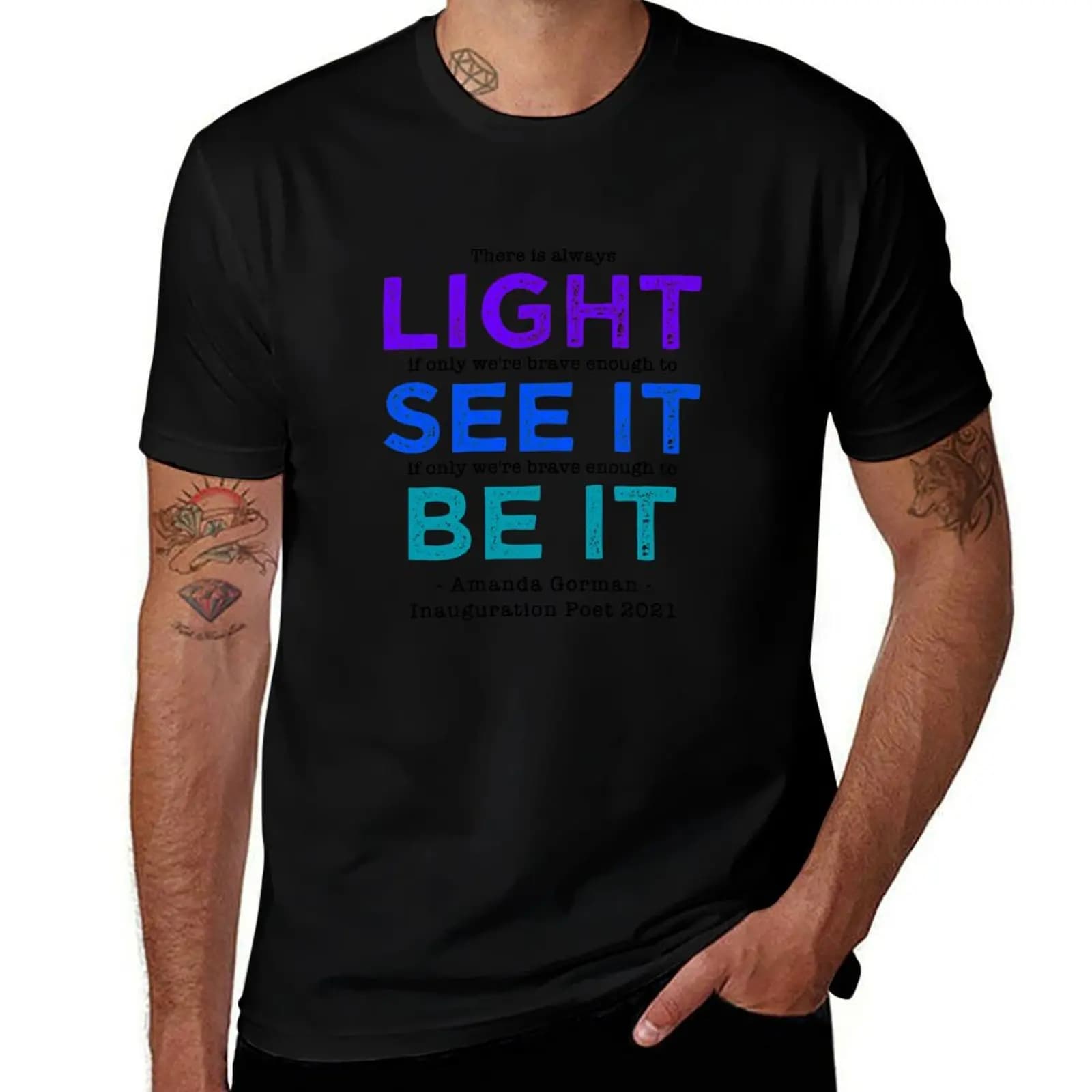 T-shirt Amanda Gorman Inauguration Poet 2021 con grafica classica e maniche corte