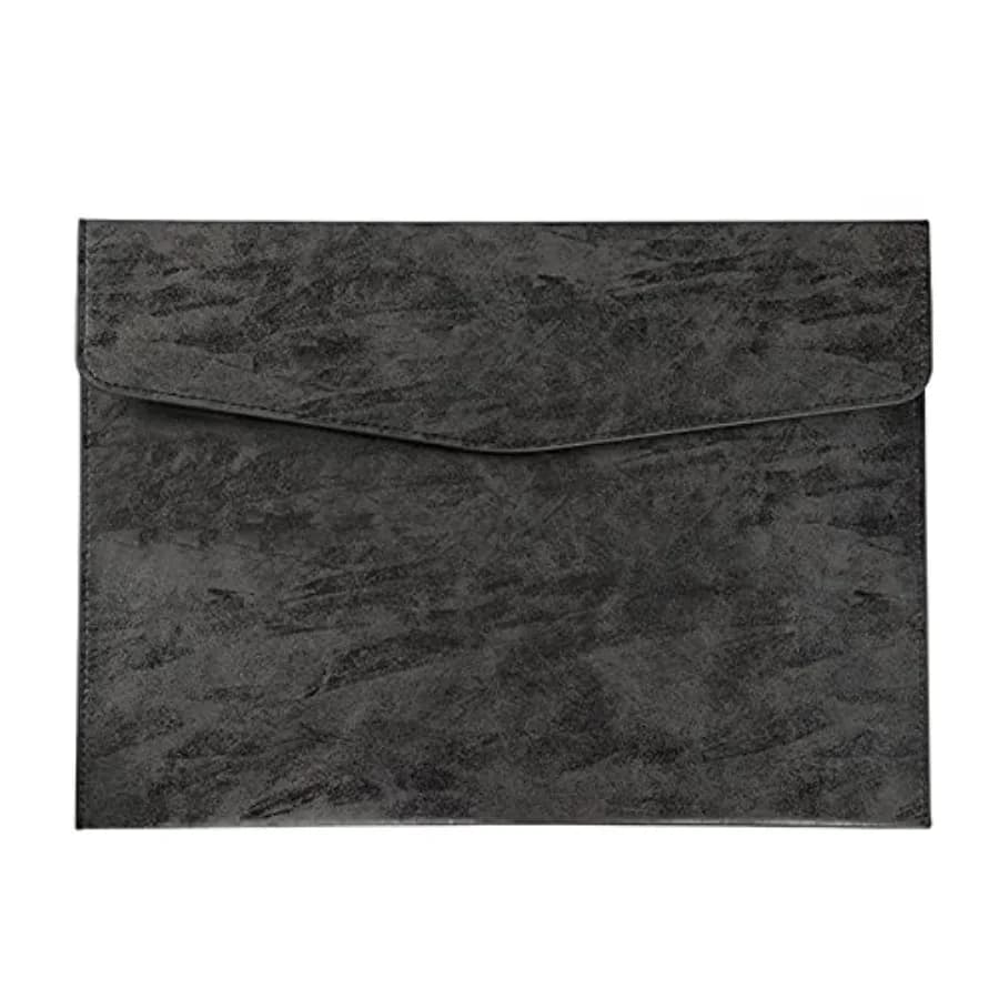 PU Leather A4 File Folder Document Holder Stylish Portfolio Envelope Folder Case with Snap Closure for Receipt Contract
