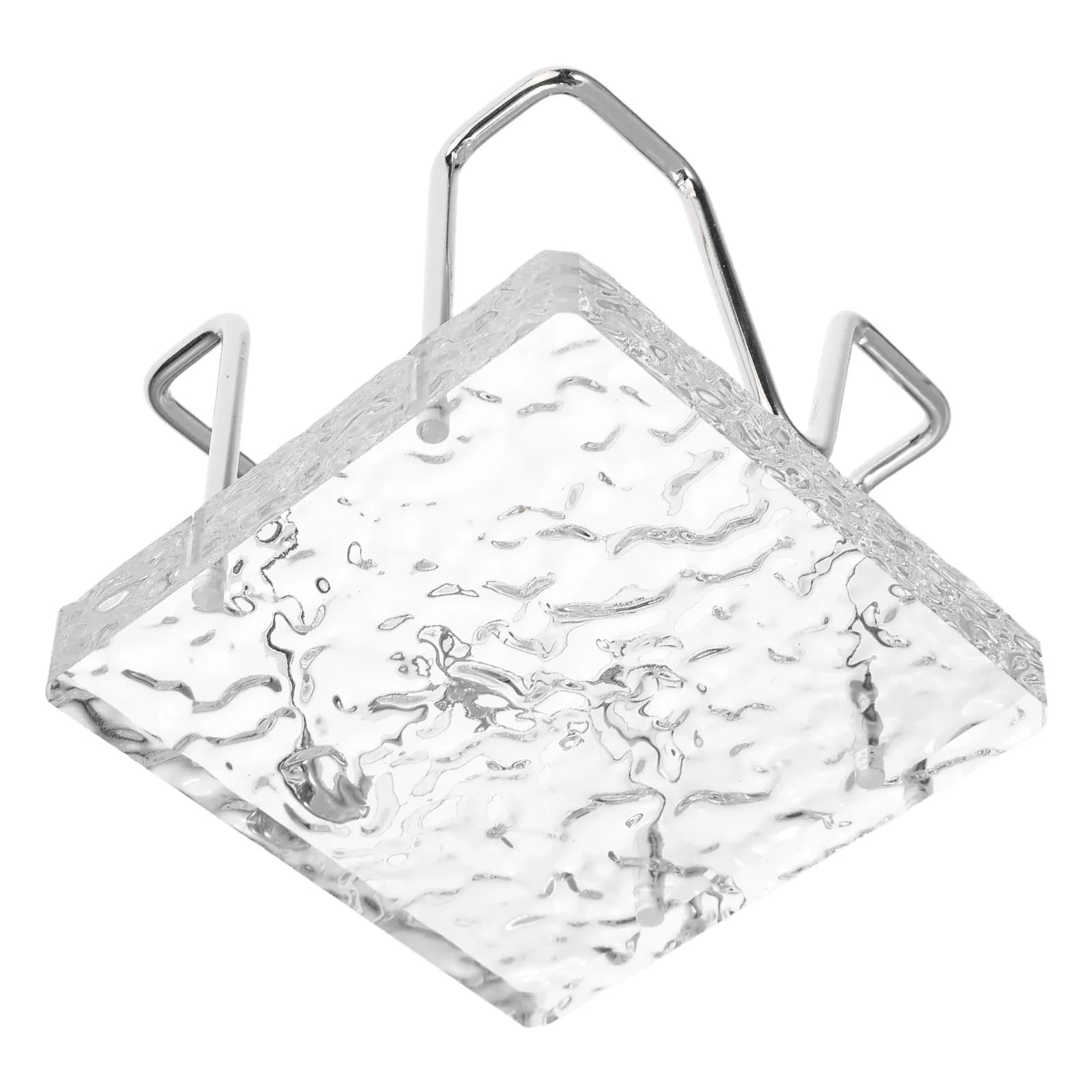 Desktop Memo Pad Holder Stone Texture Acrylic Base Metal Wire Note Stand Office Card Display Stand Desk Photo Memo Organizer