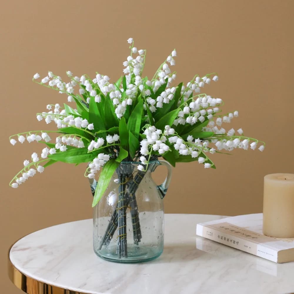 5 Pieces of White Flowers Simulation Plants For Wedding Decoration Artificial Flowers Bouquet Decorations For Party Room Table Desk At Home