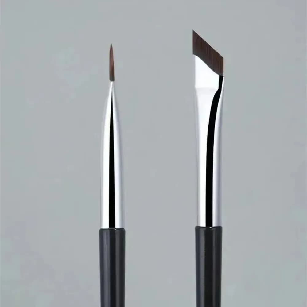 Pennelli per Eyeliner e Sopracciglia di Precisione, 1/2 Pezzi, Pennello Eyeliner a Lama, Pennelli per Sopracciglia, Strumento Portatile per Mappatura Sopracciglia, Pennello per Laminazione Sopracciglia